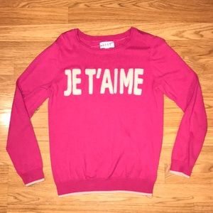Elle Pink French Graphic 3D Lettering Sweater